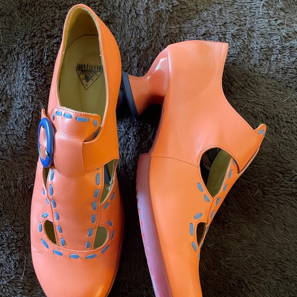 John Fluevog Shoes - Fluevog heels - Enthusiast Orange Vintage style